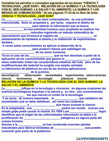 Materia,  energía e interacciones