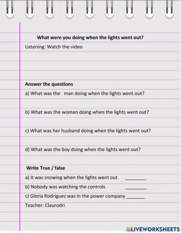 What were you doing when the lights went out?