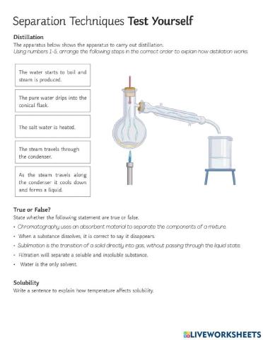 Separating Techniques Test Yourself