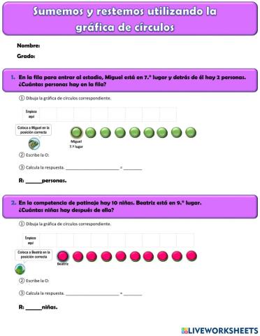Sumemos y restemos utilizando la gráfica de círculos