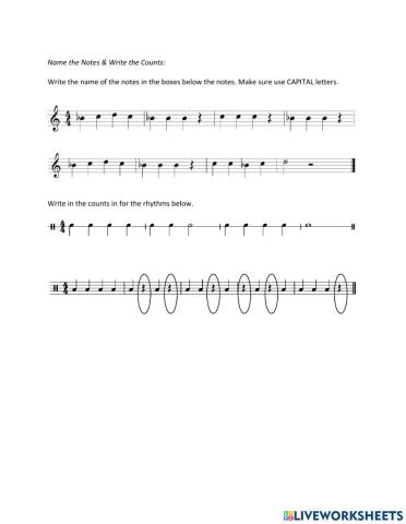 Write the Notes and the counts