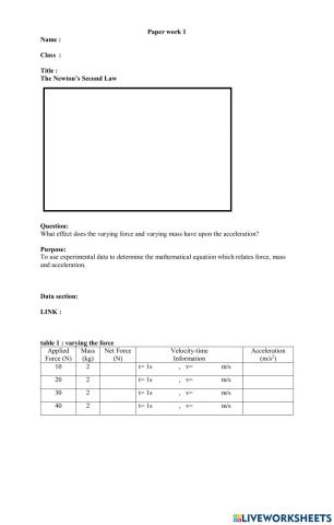 Newton's second law paper 2