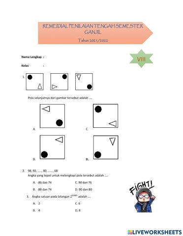 Remedial PTS Ganjil Matematika