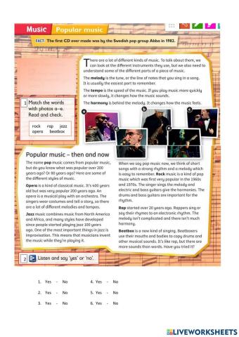 Reading: POPULAR MUSIC