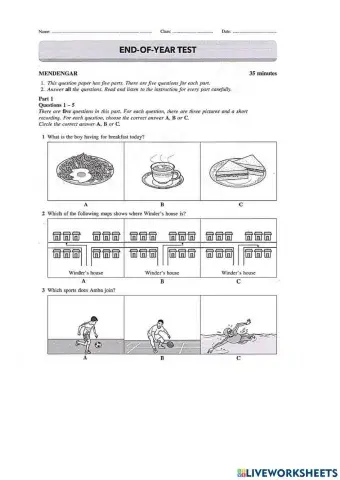 Listening mock test form 1