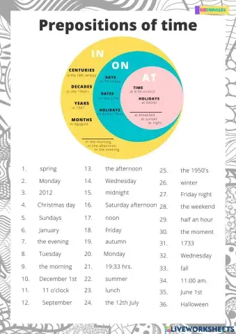 Preposition of time
