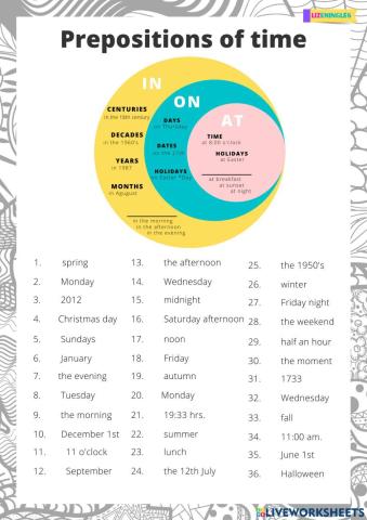 Preposition of time