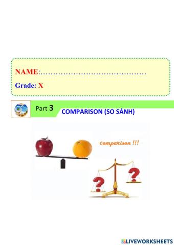 Part 3: COMPARISON (SO SANH)