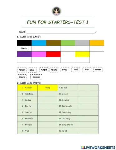 Fun for starters test 1