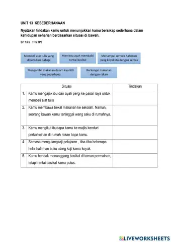 Unit 13- amalan bersederhana