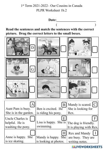 1b.2 Read, match sentence to the picture