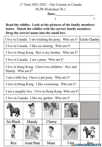 2b.1 Who am I Worksheet