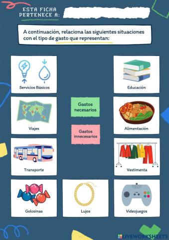 Relaciona los gastos necesarios