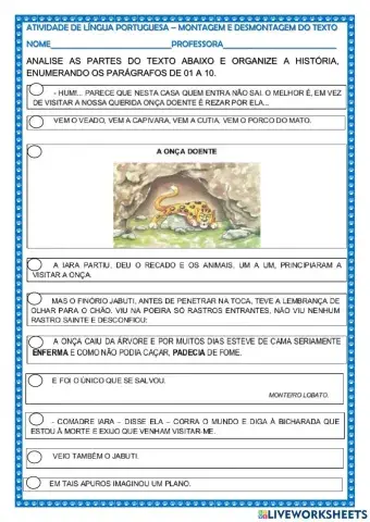 Montagem e desmontagem de fábula