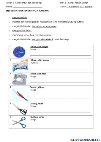 Unit 1 - Kenali Alatan Jahitan