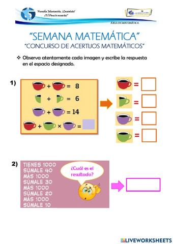 Tercer concurso de acertijos matemáticos.