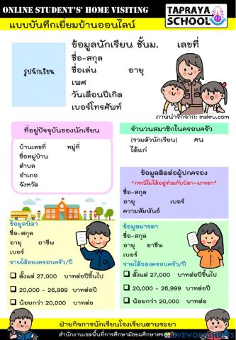 เยี่ยมบ้านออนไลน์โรงเรียนตาพระยา