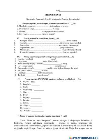 Sprawdzian 1 Polski a1