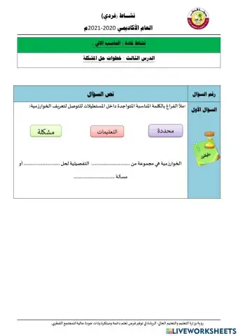 تعريف الخوارزمية