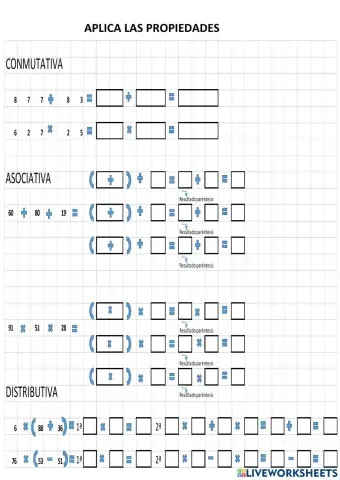 Propiedades suma y multiplicación