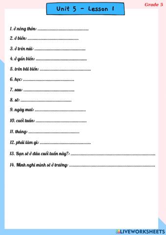 Unit 5 Lesson 1