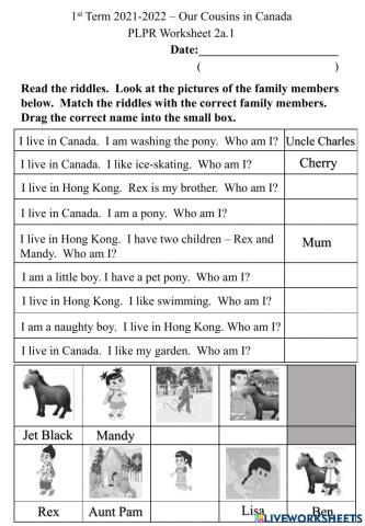 2a.1 Who am I Worksheet