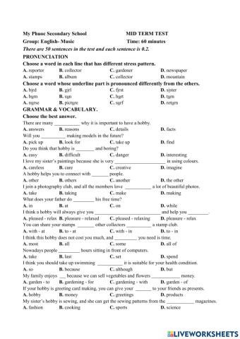 MIDTERM TEST REVISION