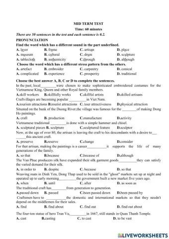 Midterm revision for grade 9