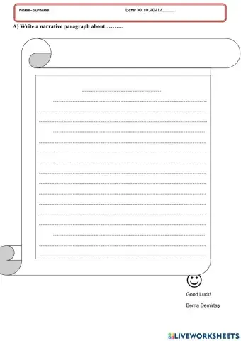 A narrative paragraph template-TED