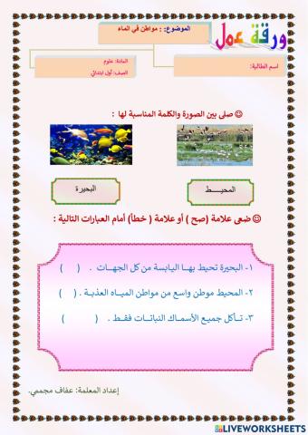 مواطن في الماء