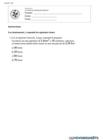 Actividad de unidades de superficie