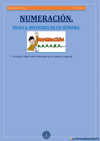 Numeración. Ficha 6.