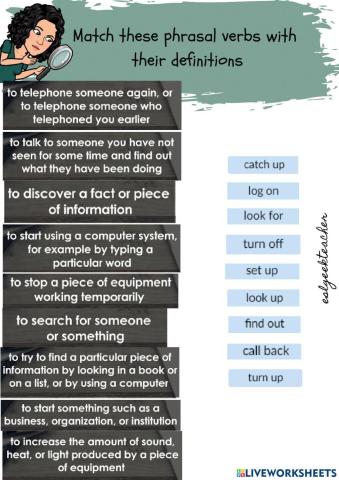 Communication and technology phrasal verbs