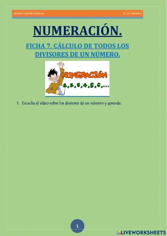 Numeración. Ficha 7.