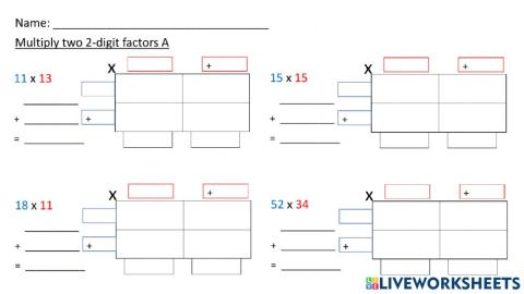 Multiply two 2-digit numbers