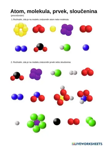 Atom, molekula, prvek, sloučenina