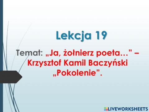 Krzysztof Kamil Baczyński -Pokolenie-