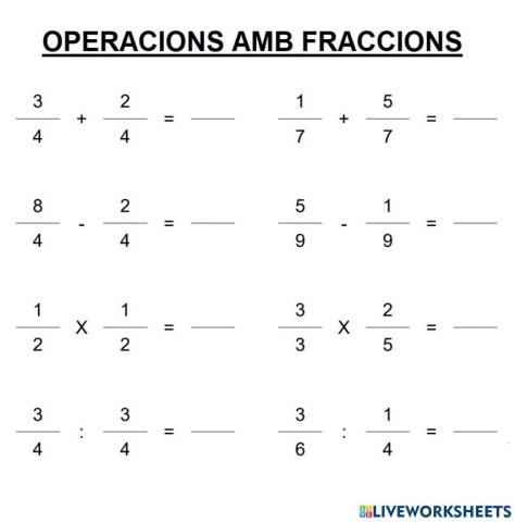 Operacions amb fraccions