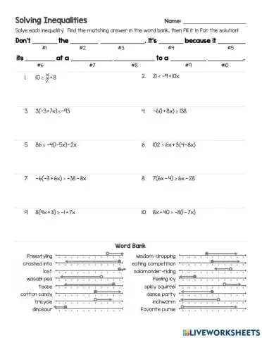 Solving Inequalities
