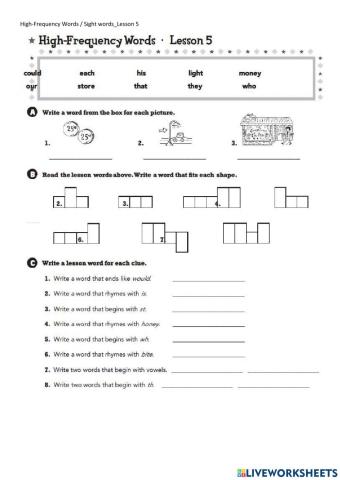 Sight Words-lesson 5-Scholastic
