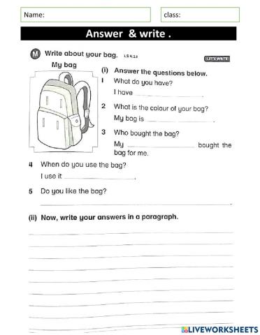 At school writing enrichment