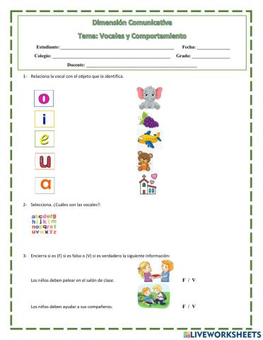 Vocales y Comportamientos