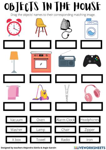Objects in the house and the classroom