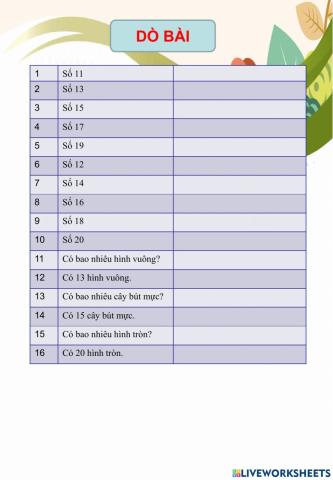 Dò bài lớp 2 31-10