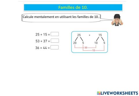 Mathematiques familles de 10 teacher geraldine s7