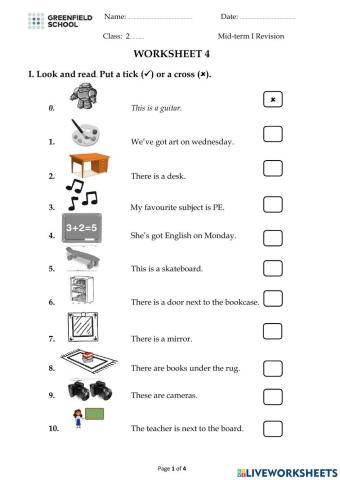 Starter  reading and writing test