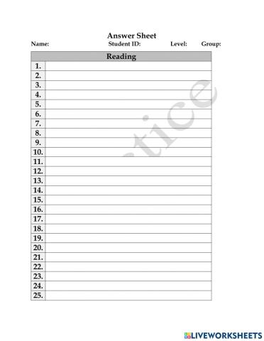 Reading Practice Test