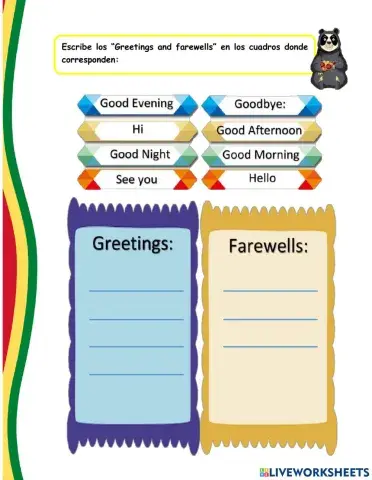 Greetings and farewelss