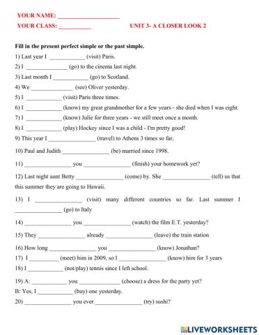 Enlish 7- unit 3- a closer look 2.2