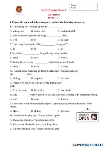 MOET English G6 Review